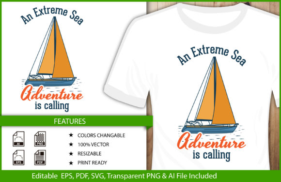 A Sea Ship Typography Illustration for Bold Small Business Graphics