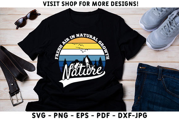 Fresh Air in Natural Growth Nature Graphics for T-Shirt Designs