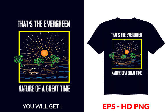 Vintage Evergreen Graphics: A Print Template for Editorial Mood