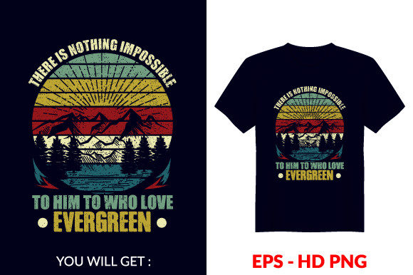 Vintage Evergreen Graphics for Classic Print Templates