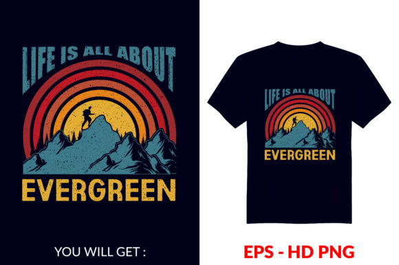 Vintage Evergreen Graphics for Editorial Print Templates