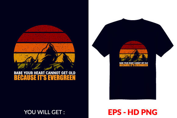 Vintage Evergreen T-shirt Design V66 for Print Graphics